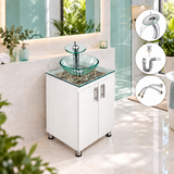 Combo Mueble De Baño RH Con Lavamanos De Vidrio Y Piedras 50 X 40 Cm