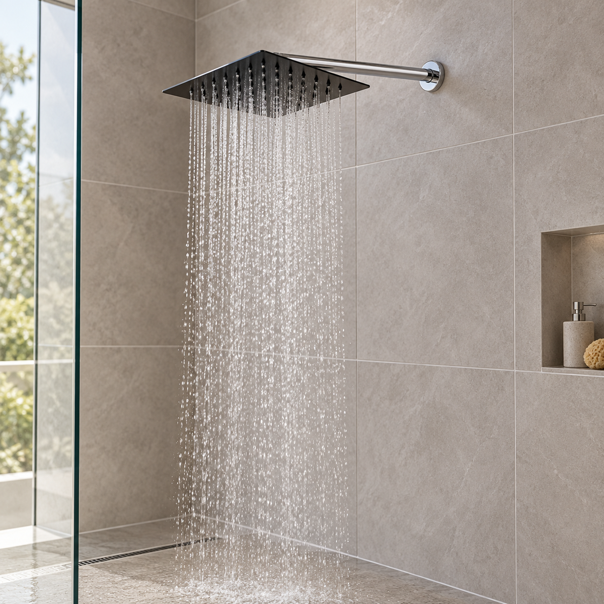 DUCHA CROMADA CUADRADA 8″