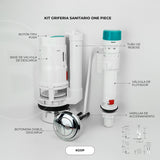 Kit de Entrada y Descarga para Sanitario One Piece — detalle técnico