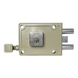 Vista oficial de cerradura de sobreponer doble pasador derecha 70 mm
