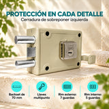 Características de cerradura de sobreponer multipunto izquierda 70 mm