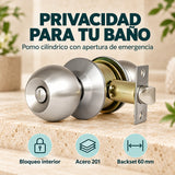 Pomo De Baño En Acero Backset 60 mm — caracteristicas