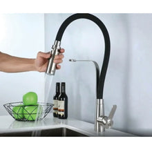 Grifería Para Cocina Cuello Flexible Monocontrol Negra