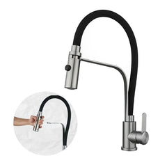 Grifería Para Cocina Cuello Flexible Monocontrol Negra