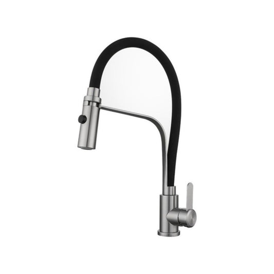 Grifería Para Cocina Cuello Flexible Monocontrol Negra