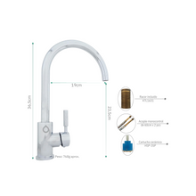 Grifo Monocontrol Base Circular Cuello Ganso