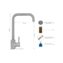 Grifería Monocontrol Bremen Cuello Recto Satinado