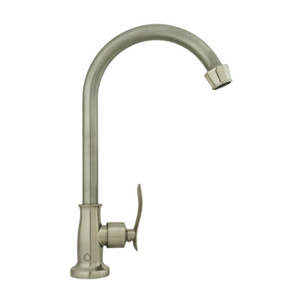 Llave Lavaplatos Base Curva Cuello Ganso Satinada