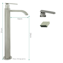 Llave Lavamanos Alta Cylinder Satin