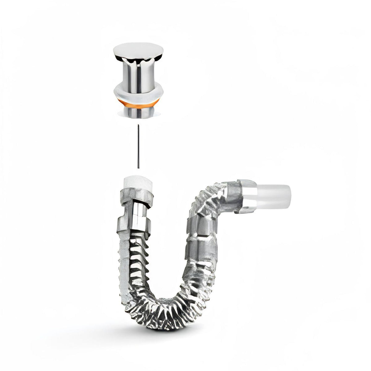 Kit Lavamanos Colgar Bone 29x29 cm + Llave Cromada Palanca + Desagüe Push Sifón Flexible Completo Baño