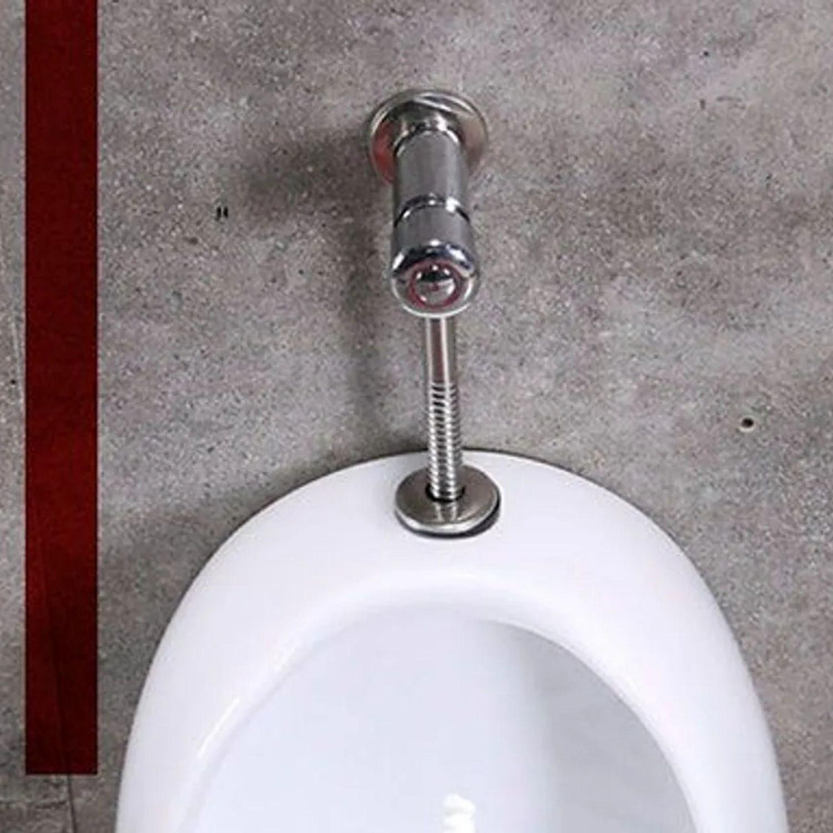 Kit Orinal Completo en Porcelana Blanco con Válvula Push Automática Metálica + Sifón y Adaptador de Instalación