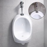 Kit Orinal Completo en Porcelana Blanco con Válvula Push Automática Metálica + Sifón y Adaptador de Instalación