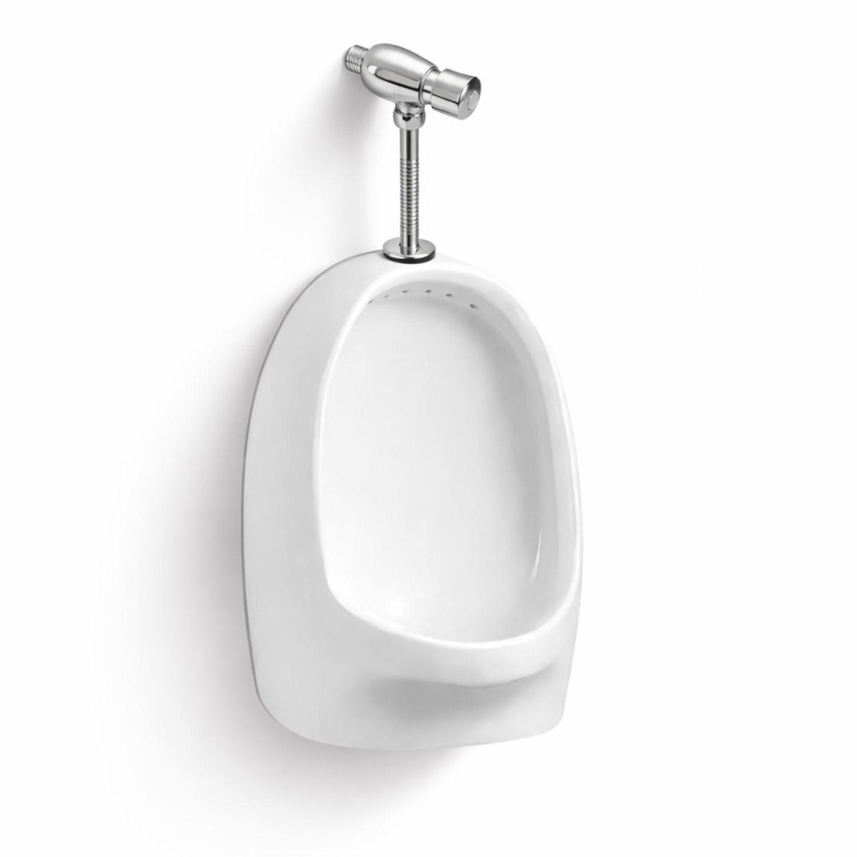 Kit Orinal Completo en Porcelana Blanco con Válvula Push Automática Metálica + Sifón y Adaptador de Instalación