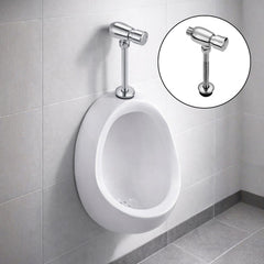 Kit Orinal en Porcelana 30x32x46 cm + Grifería Push Metálica Automática con Adaptador – Sistema Completo para Baño Institucional
