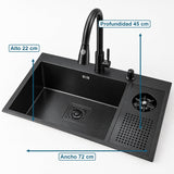 Lavaplatos Multifuncional Negro 72 X 45 X 22 Cm - imagen 4