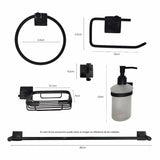 Juego de Accesorios de Baño Xcaret 6 Piezas Gris | Set Completo para Baño Moderno y Funcional