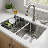 Lavaplatos Doble en Acero 304 Satin 77 x 45 x 21 cm | Alta Resistencia y Diseño Moderno