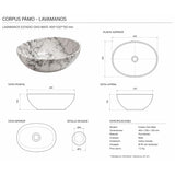 Lavamanos Estadio Oasi Mate 40x33x15 cm Tipo Vessel en Cerámica Marmolizada – Diseño Premium para Baño