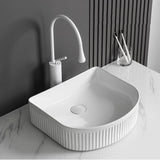 Lavamanos Praga White 40x35x13 cm Sobreponer en Porcelana Vitrificada Blanca – Diseño Moderno Tipo Vessel para Baño