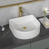 Lavamanos Praga White 40x35x13 cm Sobreponer en Porcelana Vitrificada Blanca – Diseño Moderno Tipo Vessel para Baño