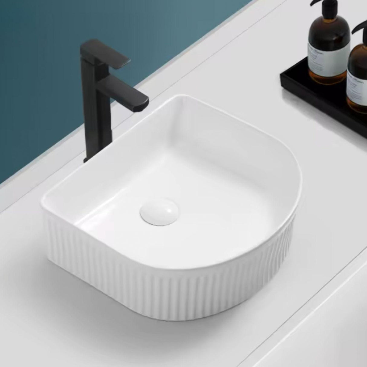 Lavamanos Praga White 40x35x13 cm Sobreponer en Porcelana Vitrificada Blanca – Diseño Moderno Tipo Vessel para Baño
