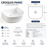 Lavamanos Praga White 40x35x13 cm Sobreponer en Porcelana Vitrificada Blanca – Diseño Moderno Tipo Vessel para Baño