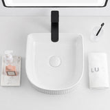 Lavamanos Praga White 40x35x13 cm Sobreponer en Porcelana Vitrificada Blanca – Diseño Moderno Tipo Vessel para Baño