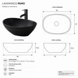 Lavamanos Ovalado Negro Sobreponer en Porcelana Premium – Diseño Moderno Tipo Vessel para Baño Elegante