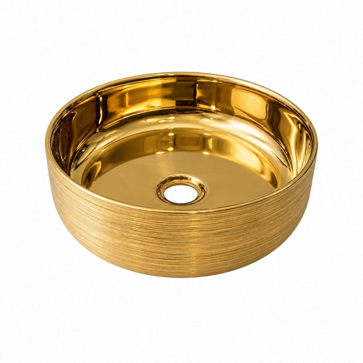 Lavamanos Sobreponer Redondo Dorado 36,5 X 36,5 X 12,5 cm