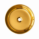 Lavamanos Redondo Dorado Tipo Vessel 36.5 cm | Lavabo Sobreponer Baño Moderno de Lujo