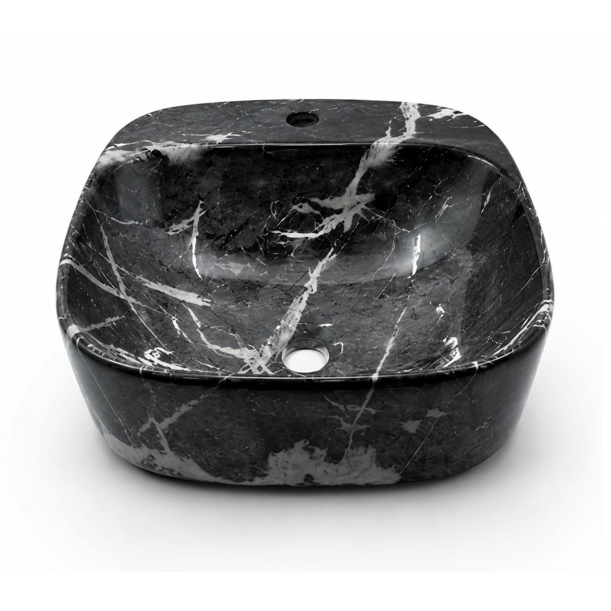 Lavamanos Vessel Cuadrado Negro Mate 42x42 cm Sobreponer Cerámica Premium