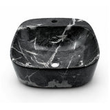 Lavamanos Vessel Cuadrado Negro Mate 42x42 cm Sobreponer Cerámica Premium