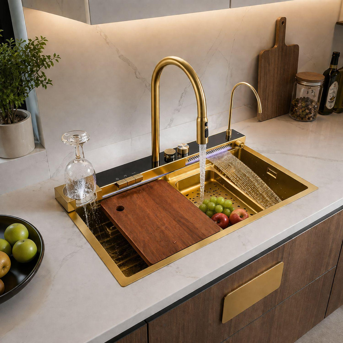 Lavaplatos Inteligente Full Oro 75 x 46 x 21 cm con Lava Vasos