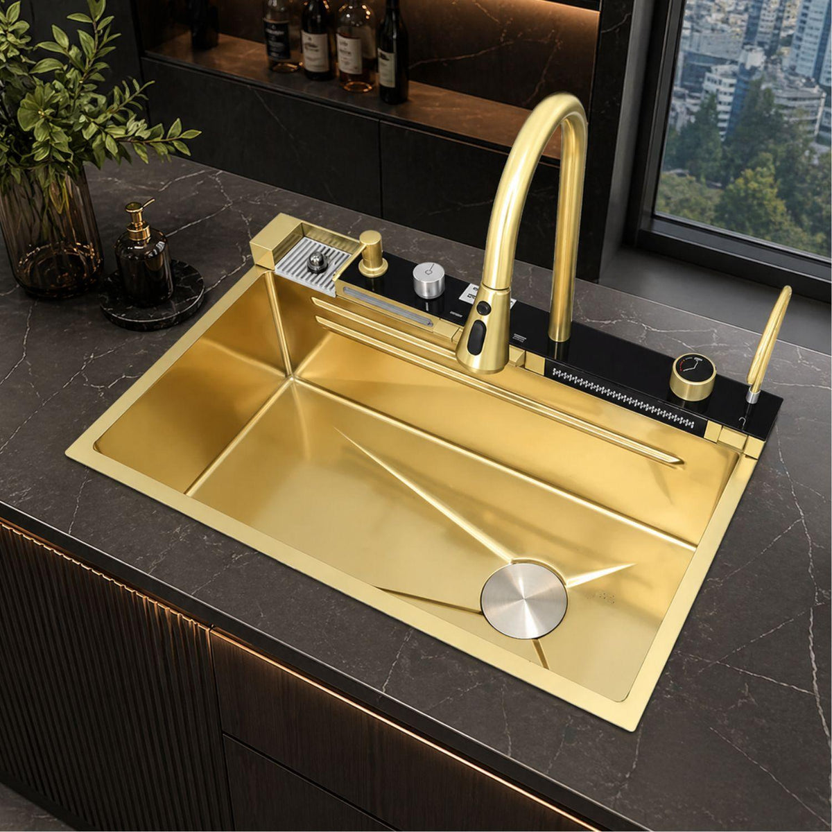 Lavaplatos Inteligente Full Oro 75 x 46 x 21 cm con Lava Vasos