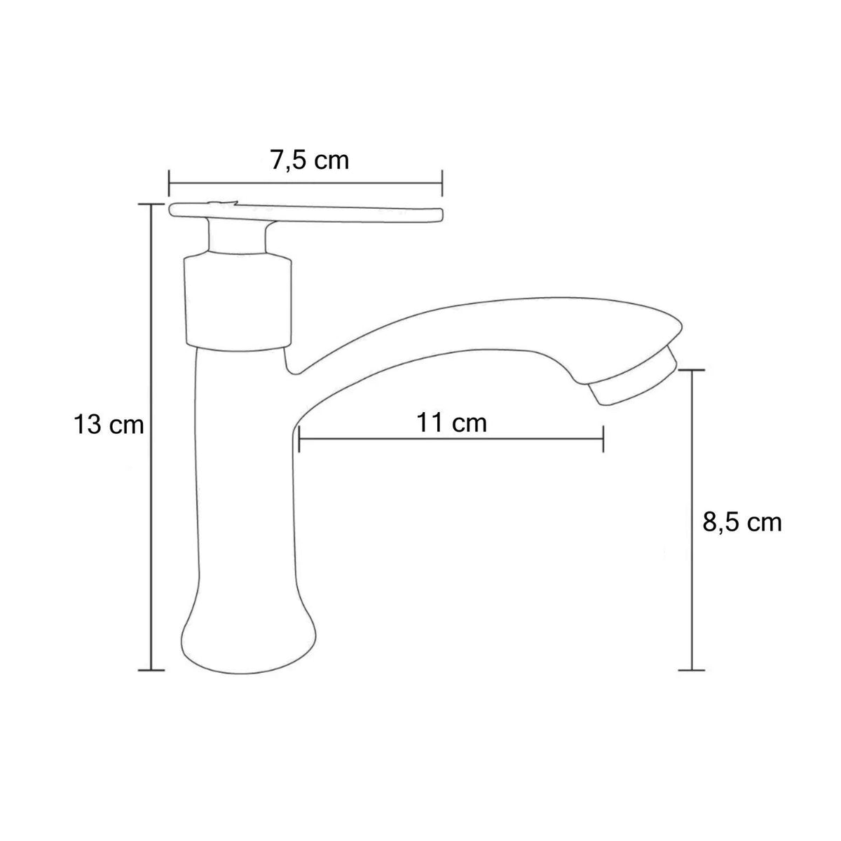 Llave Lavamanos Baja Cromada Agua Fría con Palanca | Grifo Compacto Baño Pamo Colombia