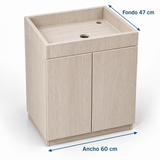 Medidas del mueble: ancho 60 cm y fondo 47 cm