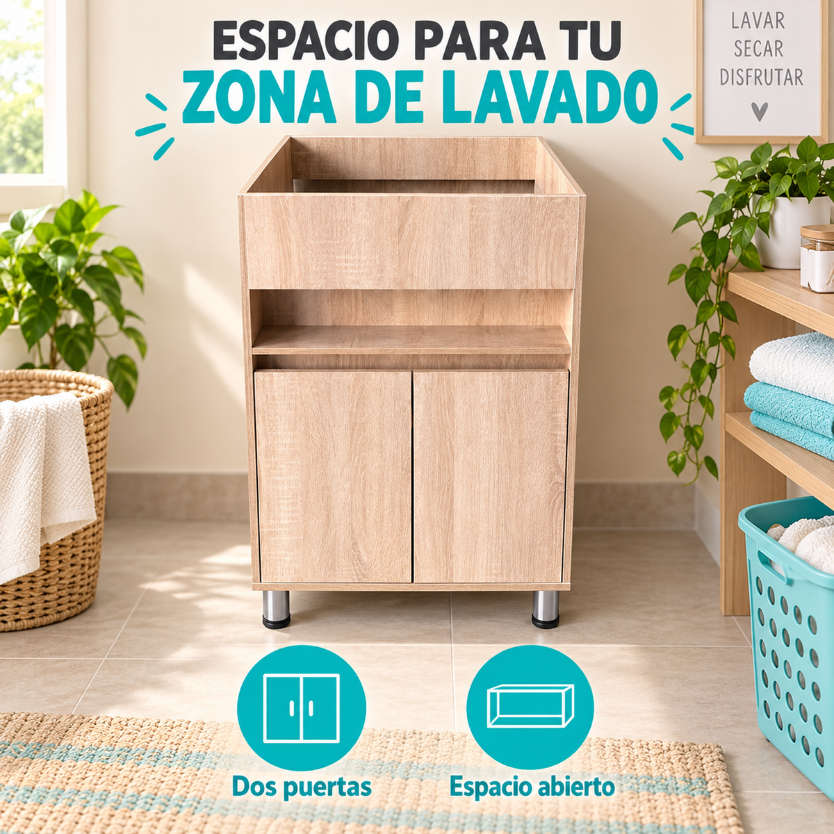 Mueble Para Lavadero 60 X 60 Cm - detalle