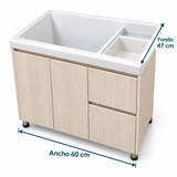 Mueble Con Lavadero Y Cajones 60 X 47 Cm: medidas