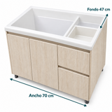 Mueble Con Lavadero Y Cajones 70 X 47 Cm: medidas