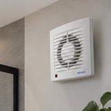 Extractor de aire Mini Style 4 pulgadas instalado en pared de baño
