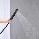 Grifería Bañera de Poste Negra con Ducha Manual | Monocontrol Piso Niagara