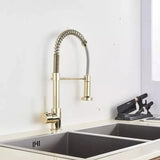Grifería Monocontrol Lavaplatos Flexible Oro Tipo Chef Extraíble Premium
