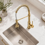 Grifería Monocontrol Lavaplatos Flexible Oro Tipo Chef Extraíble Premium