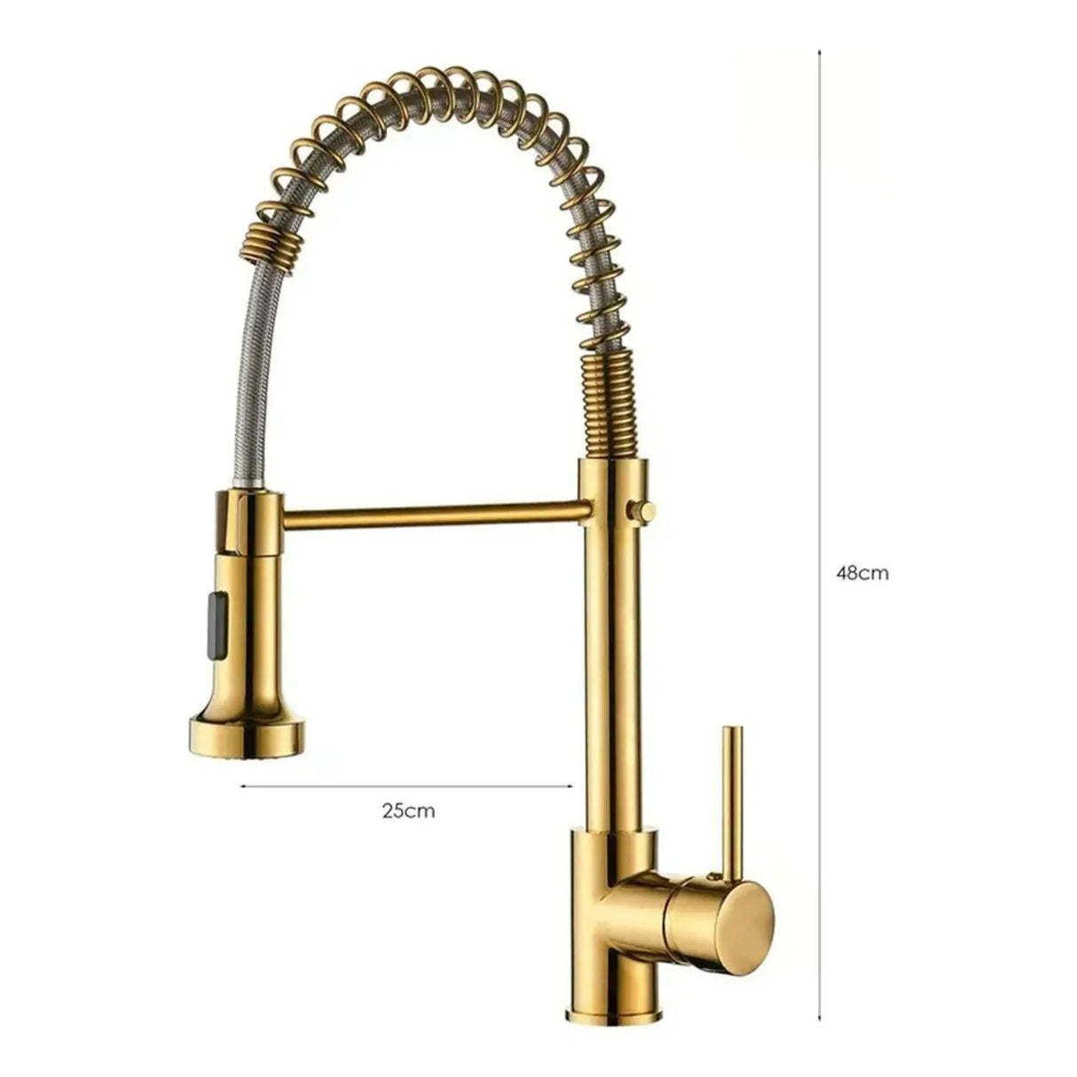 Grifería Monocontrol Lavaplatos Flexible Oro Tipo Chef Extraíble Premium