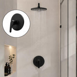 Griferia Ducha Monocontrol Redonda Negra Mate | Registro de Palanca Moderno para Baño Premium