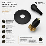 Griferia Ducha Monocontrol Redonda Negra Mate | Registro de Palanca Moderno para Baño Premium