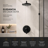 Griferia Ducha Monocontrol Redonda Negra Mate | Registro de Palanca Moderno para Baño Premium