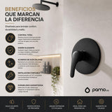 Griferia Ducha Monocontrol Redonda Negra Mate | Registro de Palanca Moderno para Baño Premium