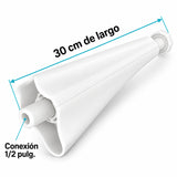 Niple Forte Blanco Para Ducha 30 Cm — medidas: 30 cm y conexión de 1/2 pulgada