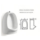 Orinal de pared en porcelana blanca del combo, imagen 5